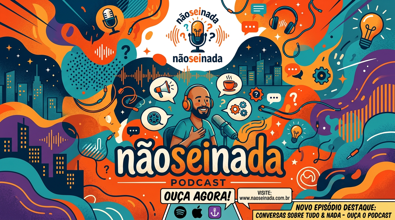 Capa do podcast Não Seinada: episódio #42, “Conversas aleatórias sobre tudo & nada”; ouça agora em Spotify, Apple Podcasts, site naoseinada.com.br.
